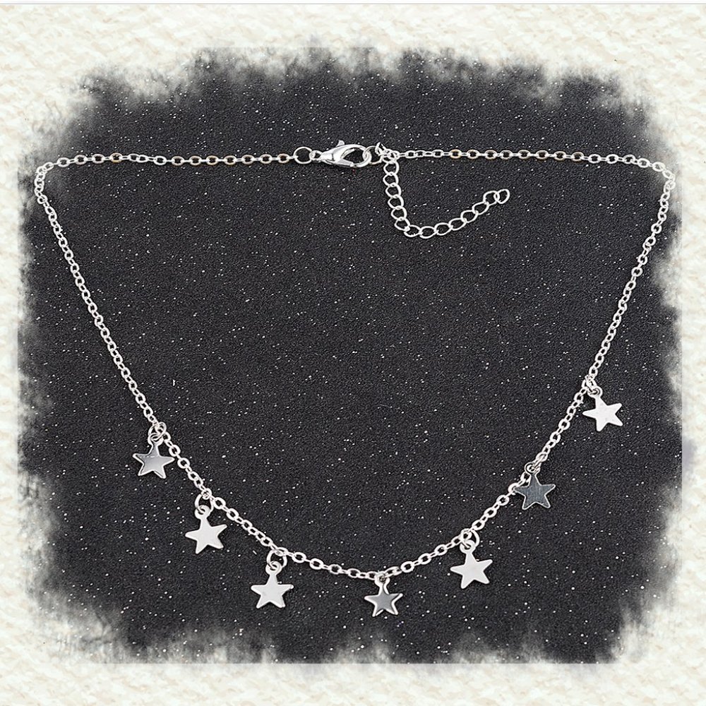 Silver 7 Star Necklace/Choker